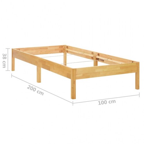 Sengestel 100x200 cm massivt egetræ