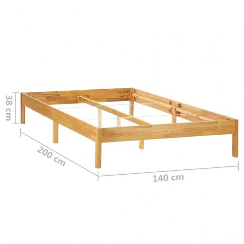 Sengestel 140x200 cm massivt egetræ