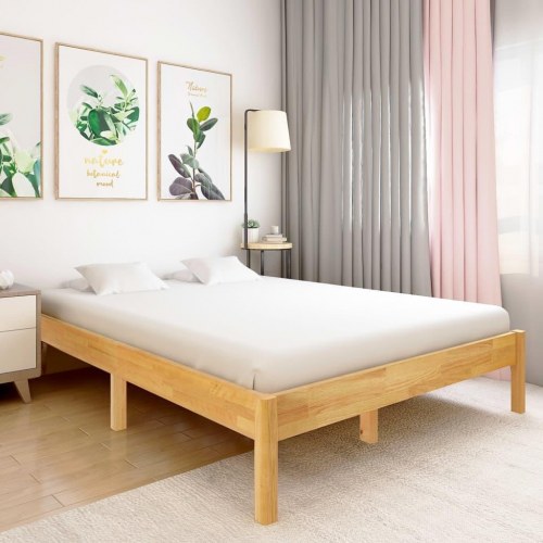 Sengestel 160x200 cm massivt egetræ
