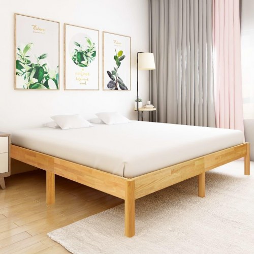 Sengestel 200x200 cm massivt egetræ