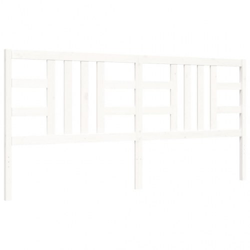 Sengeramme uden madras 200x200 cm massivt fyrretræ hvid