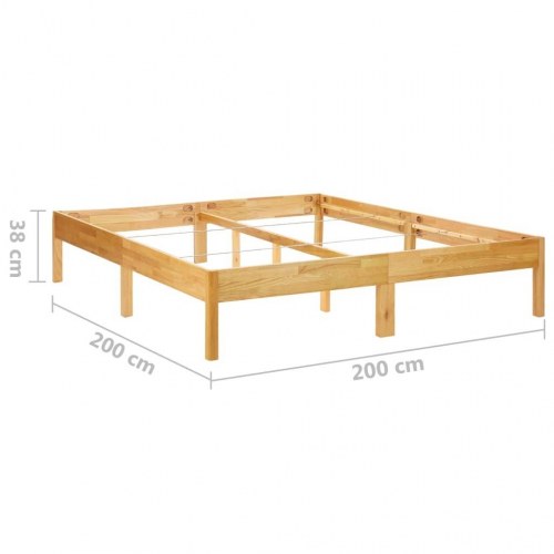 Sengestel 200x200 cm massivt egetræ