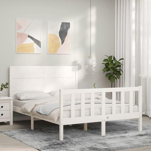 Sengeramme uden madras 120x200 cm massivt fyrretræ hvid