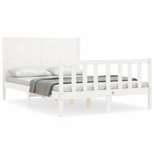 Sengeramme uden madras 120x200 cm massivt fyrretræ hvid