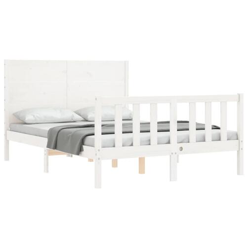 Sengeramme uden madras 120x200 cm massivt fyrretræ hvid