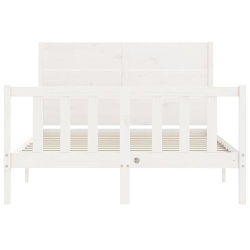 Sengeramme uden madras 120x200 cm massivt fyrretræ hvid