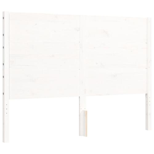 Sengeramme uden madras 120x200 cm massivt fyrretræ hvid