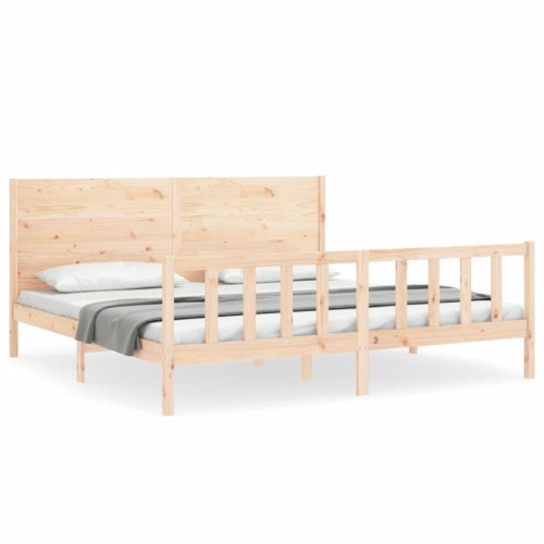 Sengeramme uden madras 200x200 cm massivt fyrretræ