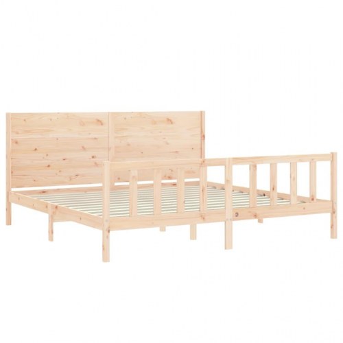 Sengeramme uden madras 200x200 cm massivt fyrretræ