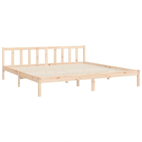 Sengeramme uden madras 200x200 cm massivt fyrretræ