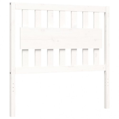Sengeramme med sengegavl 100x200 cm massivt træ hvid