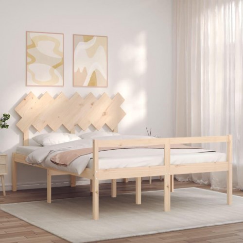 Seniorseng med sengegavl 140x190 cm massivt træ