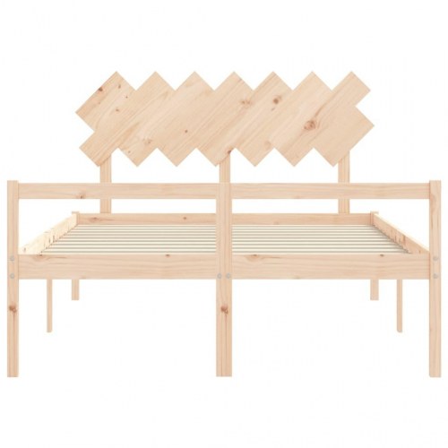 Seniorseng med sengegavl 140x190 cm massivt træ