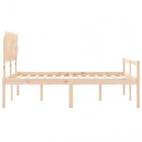 Seniorseng med sengegavl 140x190 cm massivt træ