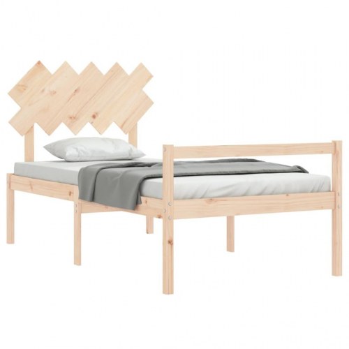 Seniorseng med sengegavl 100x200 cm massivt træ