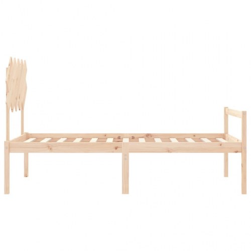 Seniorseng med sengegavl 100x200 cm massivt træ