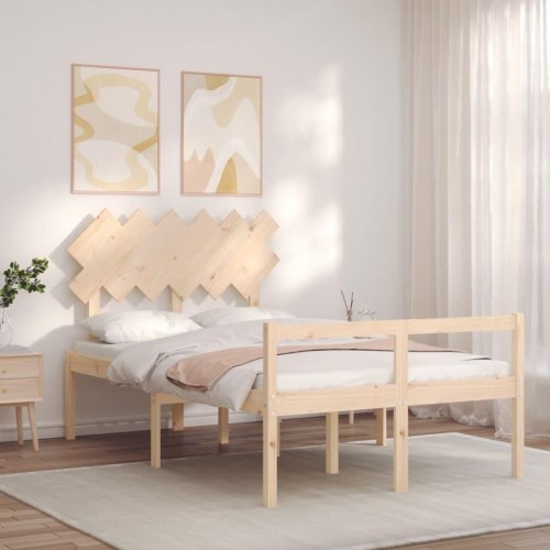 Seniorseng med sengegavl i massivt fyrretræ 135 x 190 cm