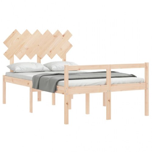 Seniorseng med sengegavl i massivt fyrretræ 135 x 190 cm