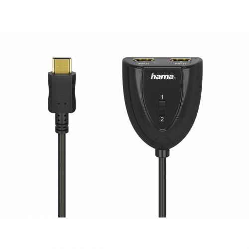 Hama Technics HDMI-switch 2x1 med kabel - Sort
