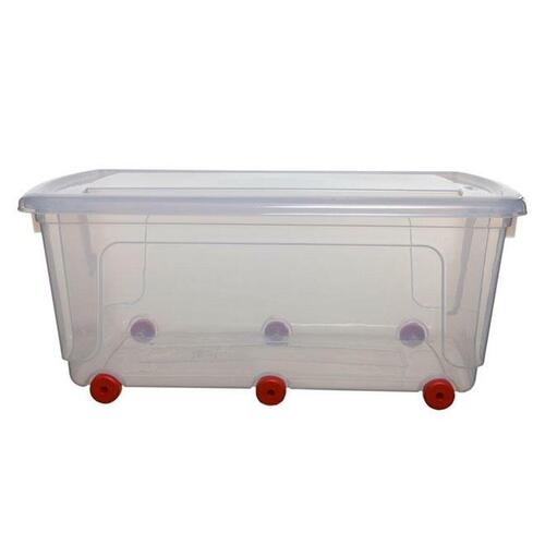 Opbevaringsboks med hjul Archivo 2000 Gennemsigtig Plastik 70 L 44 x 81 x 34 cm