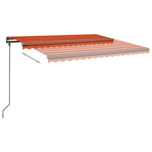 Foldemarkise med stolper 5x3,5 m automatisk orange og brun