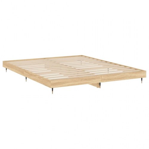 Sengeramme 120x200 cm - konstrueret træ i sonoma-eg, uden madras
