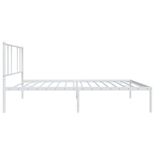 Sengeramme med sengegavl 90×190 cm - metal, hvid