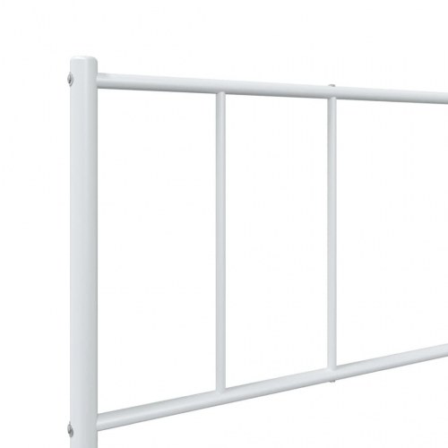 Sengeramme med sengegavl 90×190 cm - metal, hvid