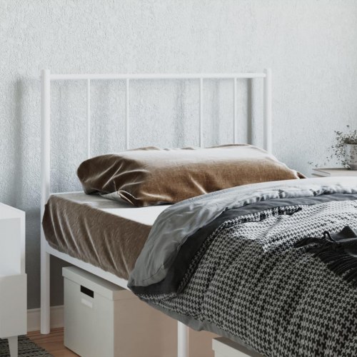 Sengegavl 100 cm metal hvid