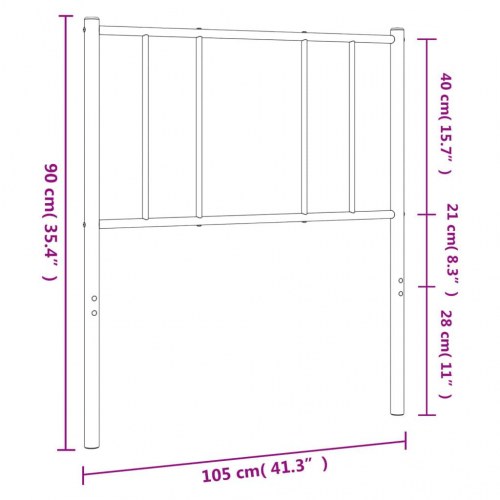 Sengegavl 100 cm metal hvid