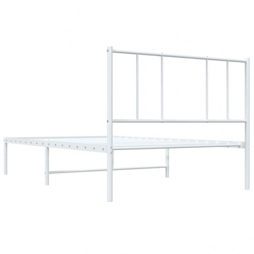 Sengeramme med sengegavl 107×203 cm - metal, hvid
