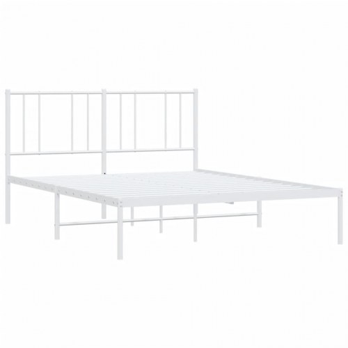 Sengeramme med sengegavl 120x190 cm metal hvid