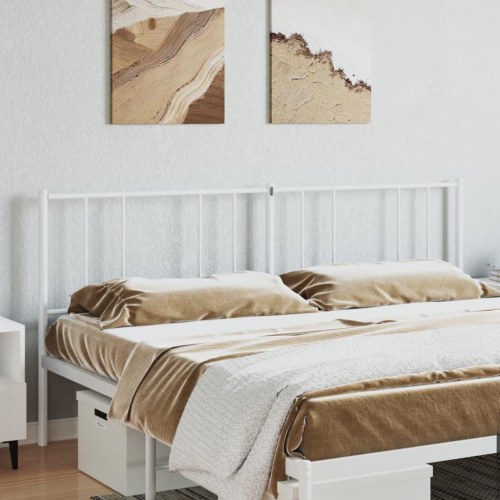 Sengegavl i metal 193 cm - hvid