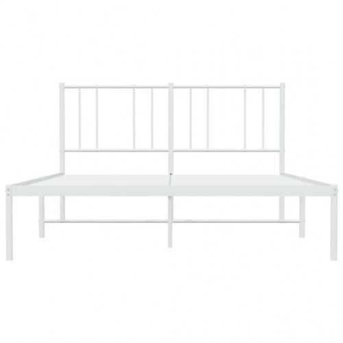 Sengeramme med sengegavl i metal 140×190 cm - hvid