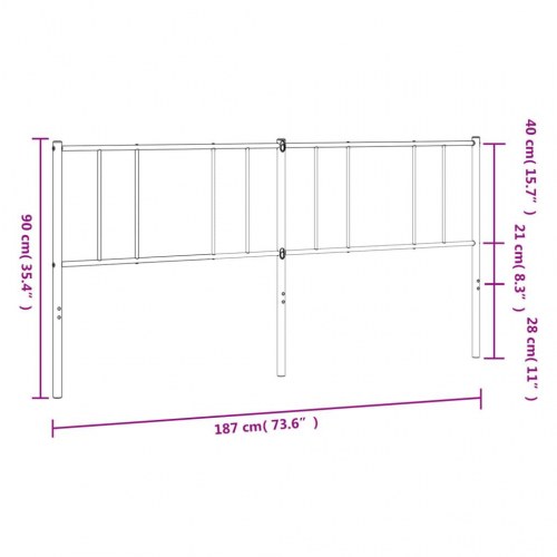 Udskiftningsgavl i metal 180 cm - hvid