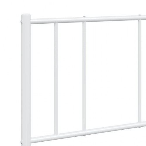 Sengeramme med sengegavl 150×200 cm - metal, hvid