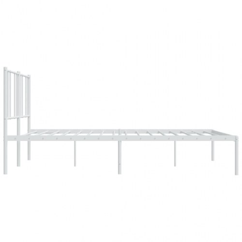 Sengeramme med sengegavl 180×200 cm - metal, hvid