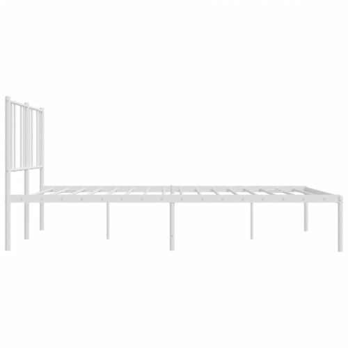 Sengeramme med sengegavl 200 × 200 cm - metal, hvid