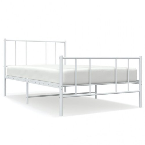 Sengeramme med sengegavl og fodgærde 90 x 190 cm - hvid