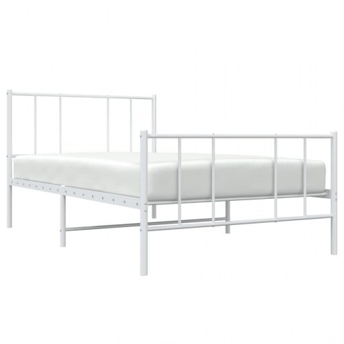 Sengeramme med sengegavl og fodgærde 90 x 190 cm - hvid