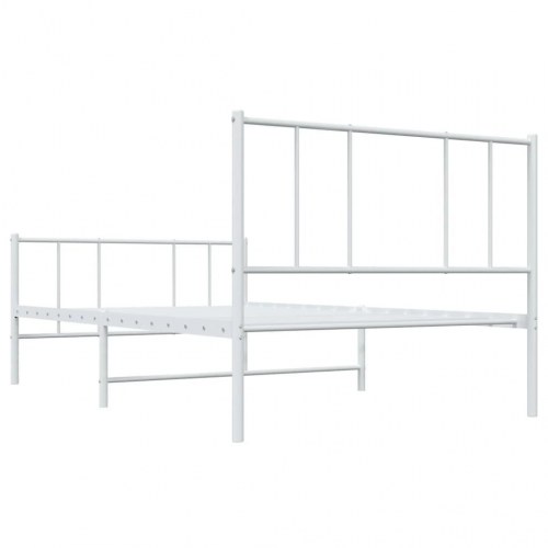 Sengeramme med sengegavl og fodgærde 90 x 190 cm - hvid
