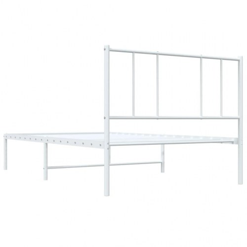 Sengeramme med sengegavl 100×200 cm - metal, hvid