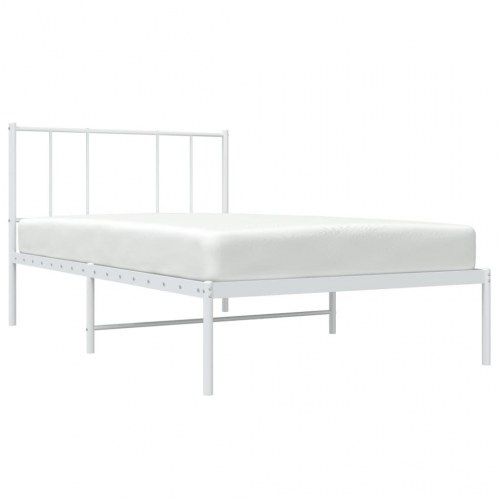Sengeramme i metal med hovedgærde 75×190 cm - hvid