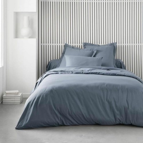 TODAY faconsyet lagen - 140 × 190 cm, grå (Denim) - 100 % bomuld
