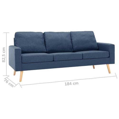 3-personers sofa stof blå