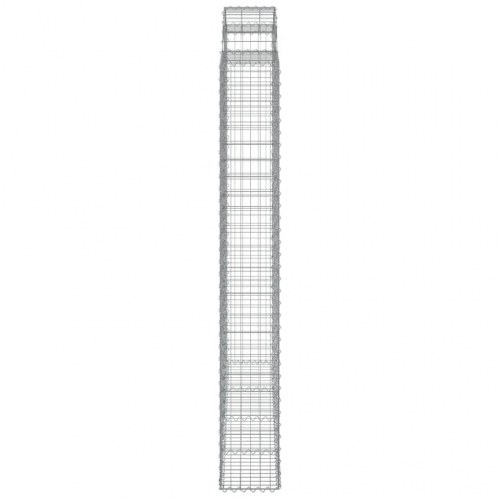 Buede gabionkurve - 6 stk. 200 × 30 × 220/240 cm i galvaniseret jern