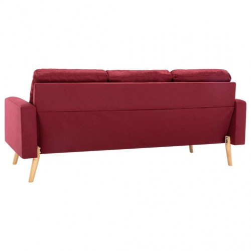 3-personers sofa stof vinrød