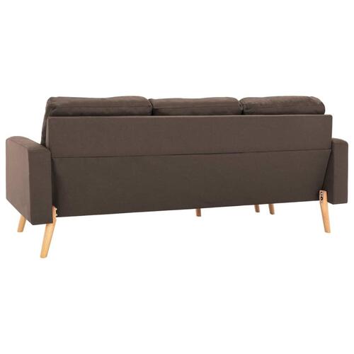 3-personers sofa med fodskammel stof brun