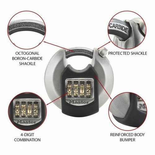 Master Lock kombinationshængelås - skivelås med 4-cifret kode