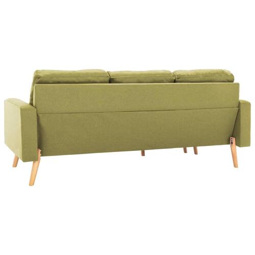 3-personers sofa med fodskammel stof grøn